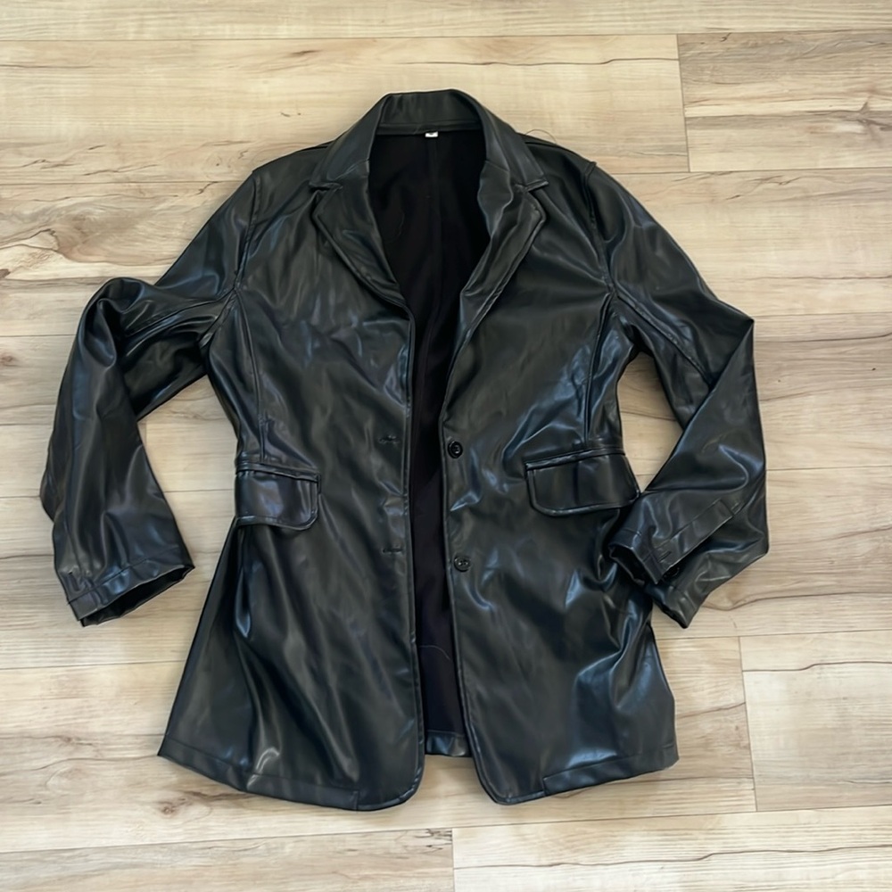 Oversized Faux Leather Jacket